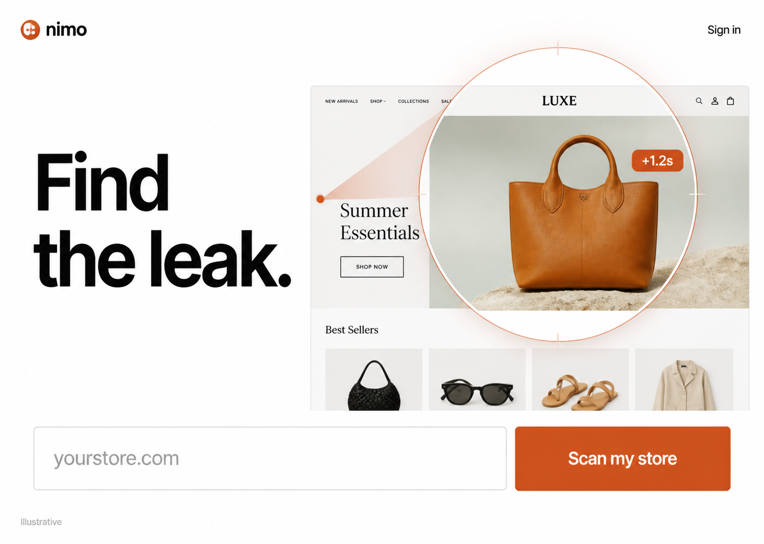 nimo homepage design variant 7